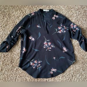 Lush Black Floral blouse